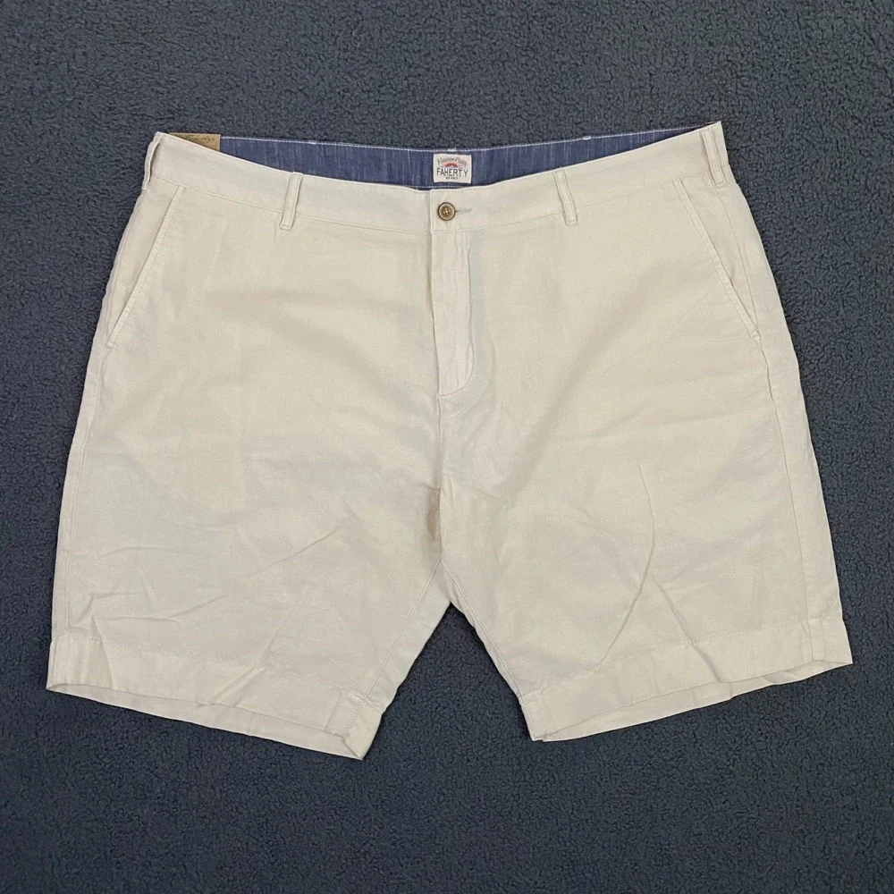 Faherty Malibu Shorts Mens size 40 Cotton Linen Chino Beach Preppy Yacht NWT
